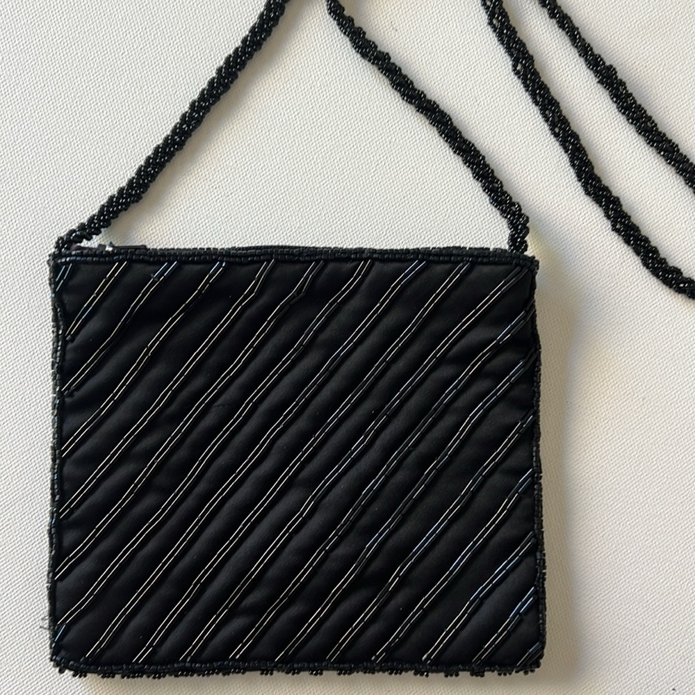 Beaded satin purse